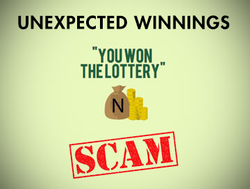 Unexpected winnings scam